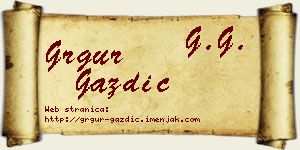Grgur Gazdić vizit kartica